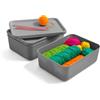 Iris Ohyama, Set di 3 Contenitori in Plastica con Coperchio Non a Scatto, Impilabili, per Cucina, Bagno, Camera da Letto, Armadio, Ufficio, Organizzazione; Solidi e Resistenti, SNL-M