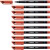 STABILO OHPen universal Permanente - Marcatore - Tratto Fine (0,7 mm) - Confezione da 10 - Rosso