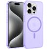 XTCASE Cover Magnetica per iPhone 15 Pro, Compatibile con MagSafe, Custodia Satinato Traslucida Opaca Protettiva Sottile Antiurto Case, Viola