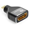 deleyCON Adattatore Micro HDMI Cavo di Accoppiamento Connettore 4K@60Hz / 2K@120Hz UHD 4096x2160 Alluminio HDMI 2.0 ARC HDR 3D VRR ALLM HDCP 18Gbps Nero