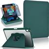 Koze Custodia Girevole 360° per iPad Air 11 pollici M4 2026/M3 2025/M2 2024 & iPad Air 10,9" 5a/4a generazione con Portapenne, Cover Rotante Supporto Retro Acrilico Trasparente Antiurto, Verde Notte