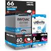 Udivita 66 Batterie per Apparecchi Acustici Misura 675 PR44 Blu Zinco-Aria Phono Pulse Technology in 11 Blister da 6 Pile - 66 Batterie: 60 Rayovac + 6 Udivita