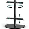 ONKRON Supporto TV da Tavolo 32 a 65 pollici, Carico 35 kg, Porta Televisore VESA 100x100 - VESA 400x400 mm, Rialzo per Televisore Girevole, Piedistallo TV Universale, in Vetro Temperato, Nero PT2-B