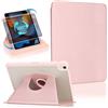 Koze Custodia Girevole 360° per iPad Air 11 pollici M4 2026/M3 2025/M2 2024 & iPad Air 10,9" 5a/4a generazione con Portapenne, Cover Rotante Supporto Retro Acrilico Trasparente Antiurto, Oro Rosa
