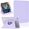Koze Custodia Girevole 360° per iPad Air 11 pollici M4 2026/M3 2025/M2 2024 & iPad Air 10,9" 5a/4a generazione con Portapenne, Cover Rotante Supporto Retro Acrilico Trasparente Antiurto, Viola Lilla
