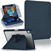 Koze Custodia Girevole 360° per iPad Air 11 pollici M4 2026/M3 2025/M2 2024 & iPad Air 10,9" 5a/4a generazione con Portapenne, Cover Rotante Supporto Retro Acrilico Trasparente Antiurto, Blu Scuro