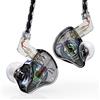 Yinyoo KBEAR - Auricolari Storm con 1DD, Kbear cablati in auricolari HiFi Deep Bass Clear Sound Over Ear con cavo staccabile per musicisti cantanti (nero trasparente, senza microfono)