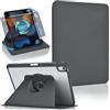 Koze Custodia Girevole 360° per iPad Air 11" M4 2026/M3 2025/M2 2024 & iPad Air 10,9" 5a/4a generazione con Portapenne, Cover Rotante Supporto Retro Acrilico Trasparente Antiurto, Grigio Siderale