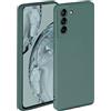 ONEFLOW Custodia morbida compatibile con Samsung Galaxy S21, custodia in silicone con bordo rialzato per la protezione dello schermo, custodia morbida per telefono, Petrol-Verde opaco
