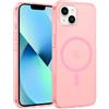XTCASE Cover Magnetica per iPhone 13 / iPhone 14, Compatibile con MagSafe, Custodia Satinato Traslucida Opaca Protettiva Sottile Antiurto Case, Rosa
