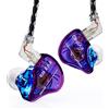 Yinyoo KBEAR Storm - Auricolari con cavo magnetico dinamico da 10 mm, con cavo staccabile (blu, viola, senza microfono)