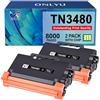 ONLYU TN3480 TN 3480 Toner Compatible per Brother TN-3480 TN3480 TN3430 TN 3430 per Brother MFC-L5750DW MFC-L5700DN HL-L5100DN DCP-L5500DN HL-L6400DW HL-L5200DW HL-L5000D HL-L5200DWT (2 Nero)