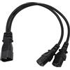 HangTon Cavo di alimentazione Y-Splitter per UPS PDU, prolunga IEC320 C14 maschio a doppia femmina IEC 320 C13, per computer, monitor, stampanti, 3 poli, 40 cm
