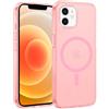 XTCASE Cover Magnetica per iPhone 12 / iPhone 12 Pro, Compatibile con MagSafe, Custodia Satinato Traslucida Opaca Protettiva Sottile Antiurto Case, Rosa