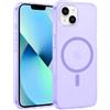 XTCASE Cover Magnetica per iPhone 13 / iPhone 14, Compatibile con MagSafe, Custodia Satinato Traslucida Opaca Protettiva Sottile Antiurto Case, Viola