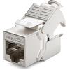 deleyCON 1x Modulo Keystone CAT7 - Compatibile con Cavi CAT7/CAT6/CAT6a - per Cavi Rigidi e Patch - Schermatura STP - Presa RJ45 fino a 1000 MHz e 10 Gbit/s - con Morsetto a Taglio (LSA)