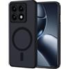 XTCASE Cover Magnetica per Xiaomi 14T Pro [Compatibile con MagSafe], Custodia Traslucida Opaca Posteriore Resistente ai graffi TPU Bumper Antiurto Sottile Protettiva Case, Nero