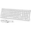 iClever Tastiera e Mouse Wireless portatile 2.4G, Ricaricabile tastiera wireless usb, silenziosa tastiera ergonomica Design Dimensioni Regolari Sottile Connessione Stabile DPI Regolabile