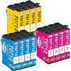 paeolos T0715 Multipack Cartucce d'inchiostro compatibili per Epson T0711 T0712 T0713 T0714 per Stylus SX218 SX100 SX110 SX200 SX210 SX215 SX400 SX405 SX415 SX410 SX510 DX4000. DX4400 DX7400
