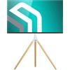ONKRON Supporto TV da Pavimento 32-65 Pollici, fino a 35 kg, VESA 100x100-400x400 mm, Piedistallo TV Girevole 360°, Cavalletto a Treppiede per Televisore, Regolabile, in Legno, Bianco TS1220-W