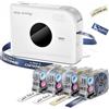 Phomemo A30 Etichettatrice Etichette Adesive, Stampante Portatile Bluetooth Termica | Stampa Etichette Adesive Personalizzate, Compatibile con iOS/Android/PC, 4 Rotolo Incluso, Bianco