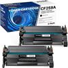 colorfly Toner 59A con Chip Compatibile per HP 59A CF259A per LaserJet Pro M404dn M404dw M404n M304 M304a M404 LaserJet Pro MFP M428dw M428fdw M428fdn M428 (2 Nero)