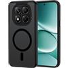 XTCASE Cover Magnetica per Xiaomi Redmi Note 15 Pro 4G [Compatibile con Magsafe], Custodia Traslucida Opaca Posteriore PC Rigido Antigraffio Antiurto TPU Silicone Bumper Protettiva Case, Nero