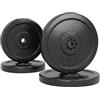 HOMCOM Set di 4 Dischi Pesi per Bilanciere e Manubri Peso Totale 30kg, 2x5kg e 2x10kg, Nero