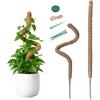 Tolesum Tutore per Piante Monstera 2x 80 cm - Palo di Muschio Pieghevole in Fibra di Cocco con Anima in Alluminio, Supporto Modellabile per Piante Rampicanti da Interno, Set Completo con Legacci da Giardino