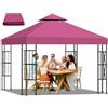 Qdreclod Telo di Ricambio per Gazebo 3x3 m, Copertura Impermeabile Doppio Strato con Protezione UV 95%, Tessuto 300D PA, Facile da Montare per Giardino, Matrimoni, BBQ e Feste all'Aperto(Rosso)