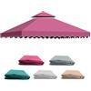 Qdreclod Telo Gazebo 3x3 m, Tetto di Ricambio per Gazebo Giardino Impermeabile, Doppio Strato con Air Vent Copertura Rimovibile per Campeggio, Spiaggia, Sole