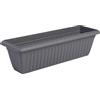 Iris Ohyama, Vaso per piante, fioriera sottile con sistema di drenaggio/conservazione dell'acqua per il giardinaggio - Slim Planter Relief610, Grigio