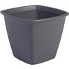 Iris Ohyama, Vaso per piante, fioriera quadrata con sistema di drenaggio/conservazione dell'acqua per il giardinaggio - Square Plant Pot300, Grigio