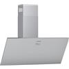 Klarstein Silver Lining - Cappa Aspirante Inclinata a Parete, Classe Energetica A, Ricircolo o Scarico, 3 Livelli, Touch, Display LED, Acciaio Inox, 568 m³/h, 90 cm, Argento
