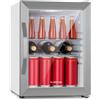 KLARSTEIN Beersafe Crystal White - Frigorifero per birra, frigorifero per bevande con sportello di vetro, frigorifero per bottiglie da 33 litri