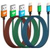 Yosou Cavo iPhone [2 Metri 3Pezzi] Cavo Lightning Usb Certificato MFi Cavetto iPhone Filo Caricatore Carica Rapida Caricabatterie Nylon per iPhone 14 13 Pro Max 12 11 XR XS X 8 7 6s 6 Plus SE iPad