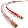 deleyCON 10m Cavo Altoparlante 2x 1,5 mm² - Puro Rame - OFC Speaker Cable Cavo - Audio Box Cavo per Altoparlanti HiFi & Surround - Marcatura Della Polarità - Trasparente