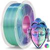 JAYO PLA Silk Filamento 1.75mm, Triple Colori Seta Filamento Stampanti 3D Blu+Verde+Viola, Bobina da 1.1kg, Precisione Dimensionale +/- 0.02mm