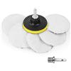 URAQT Kit 8 Pezzi di Lucidatura Auto, 80mm Tamponi per Lucidatura Auto, Tamponi Lucidatura Lana con M10 Adattatore Trapano e Adattatore Esagonale, Disco per Lucidatura Auto per Pulizia e Lucidatura.