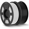 JAYO PLA+ Filamento 1.75 mm, Filamento per Stampante 3D PLA Plus di Maggiore Tenacità, Precisione Dimensionale +/- 0.02 mm, Neatly Wound, Bobina da 1.1 kg (2.42 LBS), 2 Packs PLA+ Nero+Bianco