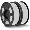 JAYO PLA+ Filamento 1.75 mm, Filamento per Stampante 3D PLA Plus di Maggiore Tenacità, Precisione Dimensionale +/- 0.02 mm, Neatly Wound, Bobina da 1.1 kg (2.42 LBS), 2 Packs PLA+ Bianco+Bianco