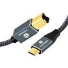 Thzzhnno Cavo da USB B a USB C 5M, USB C a USB 2.0 B per MacBook Pro, Cavo MIDI per Yamaha Casio Digital Piano, tastiera MIDI, controller DJ