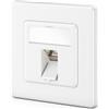 deleyCON 1x Presa di Rete CAT8 da Incasso con RJ45 Keystone - 40 Gbps, STP Schermata - Presa Dati per Cavo Patch, Cavi di Rete, Cavi Ethernet da Installazione, Gigabit LAN - Bianco