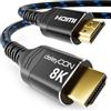 deleyCON 1,5m Cavo HDMI 2.1b 8K (48G, ULTRA Highspeed) 8K@60Hz 4K@144Hz 120Hz 2K@144Hz/165Hz EARC HDCP 2.3/2.2 - per DTS:X HDR Dolby Atmos TV PS5 Xbox Soundbar Monitor