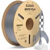 ELEGOO Rapido Filamento PLA+ 1.75mm Argento 1KG, Alta Velocità 30-600 mm/s, Filamento PLA Plus per Stampante 3D, Precisione Dimensionale +/- 0.02mm, Filamento per La Maggior Parte delle Stampanti 3D