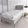 Italian Bed Linen Coprimaterasso con Fibra di CARBONIO Singolo 90 x 200 cm - Made in Italy - Proteggi Materasso con Elastico Perimetrale - Antistatico - Lavabile