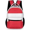 WECECE Zaino Scuola Austrian Flag Motif Bambina 8 Anni Zainetto Austrian Flag Classe 3 Bambino Elementare Borsa Scolastica Libri Quaderni Borraccia Regalo Scuola