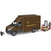 Mercedes Benz bruder Mercedes-Benz Sprinter UPS with Driver Hand Pallet Truck & Shipping Boxes