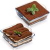 WPPQWP Mini pirofila in vetro trasparente, per friggitrice ad aria calda, forno, microonde, 15 x 13 x 4 cm (set da 2)