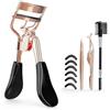 Rokahebi Professionelles Set piegaciglia in acciaio inox con impugnatura ergonomica, set piegaciglia con 6 cuscinetti di ricambio, pinzetta e spazzola per curva naturale e volume